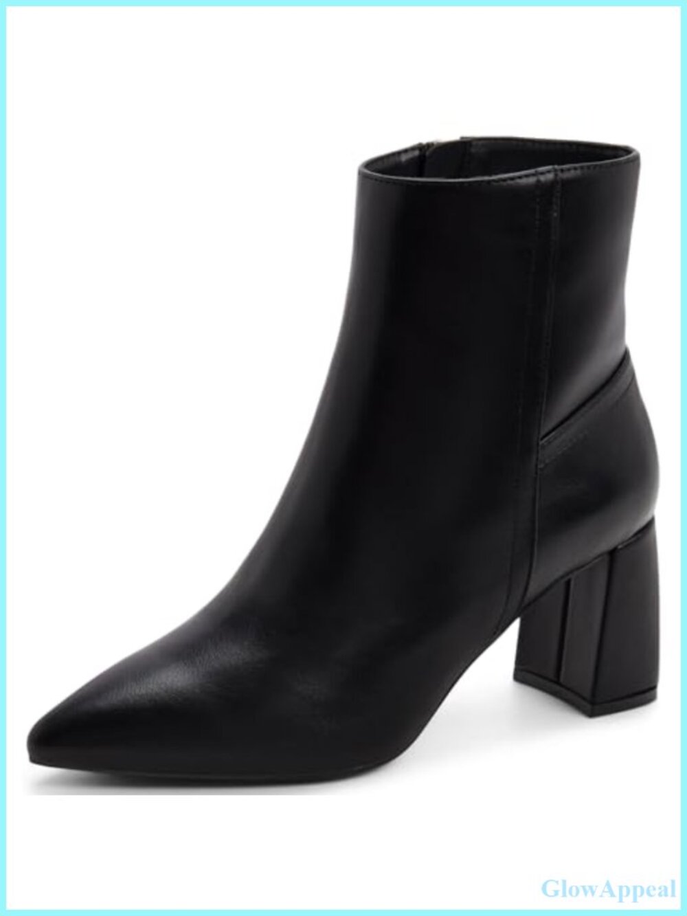 Pointed Toe Block Heeled Zippered Ankle Chelsea Boot